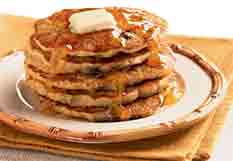 Delicious Oatmeal Pancake with lashings of maple syrup (I know we shouldn't, but!)